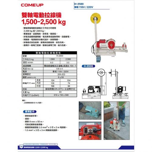 吊車 川方牌捲揚機200KG附8吋夾牆架