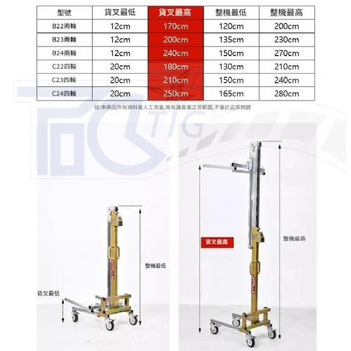 【TIG 啟思工業】(附發票): 升降台車/折疊升降平台車 /輕型升降車/搬運車/油壓拖板車/堆高機/鋼索