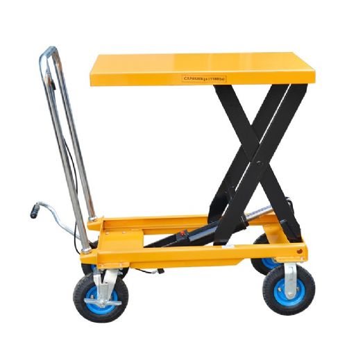TIG啟思工業 150KG-1000KG 升降台車 油壓升降平台 升降台車(充氣輪款)