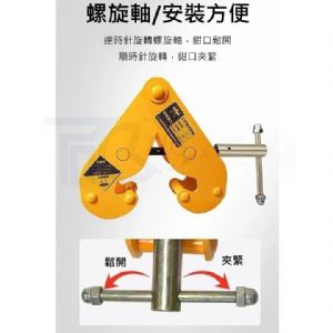 TIG啟思工業 鋼軌夾 工字鐵夾 安全母索 鋼軌夾鉗 鋼結構安全夾 C型夾/使用於 鏈條吊車 手拉吊車 小金鋼